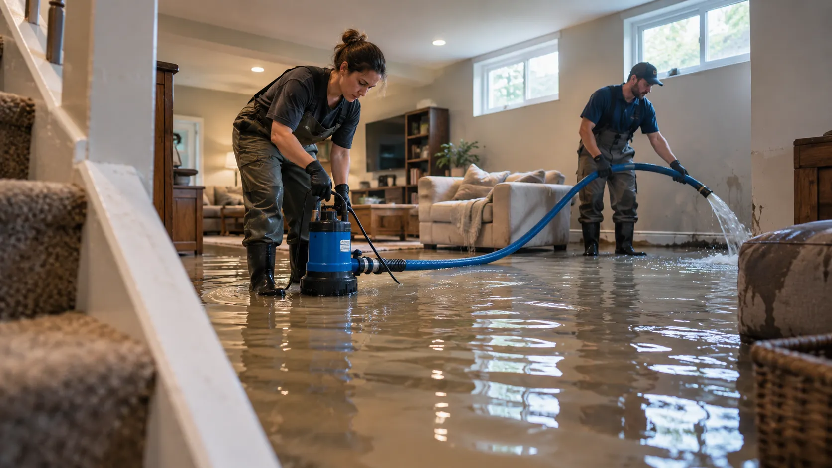 Flooded Basement Cleanup in Rochester, NY
